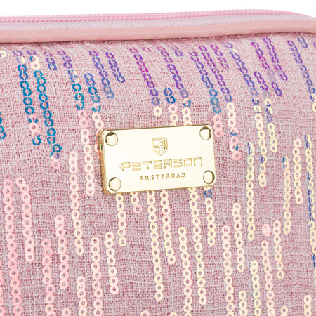 Rosa Kosmetiktasche aus synthetischem Material, einteilig - Peterson