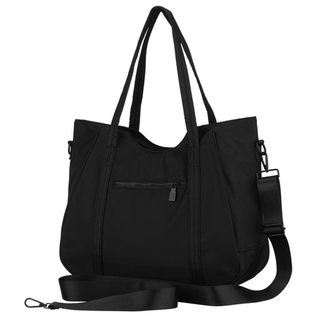 Schwarze, städtische Damen-Shopper-Tasche aus Polyester, einteilig – Peterson