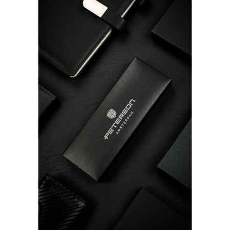 Dunkelblauer Metallkugelschreiber in eleganter Geschenkbox – Peterson