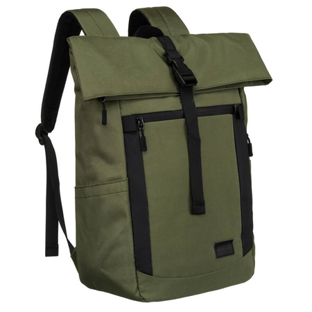 Geräumiger City-Rucksack im Rolltop-Design in Grün – Peterson