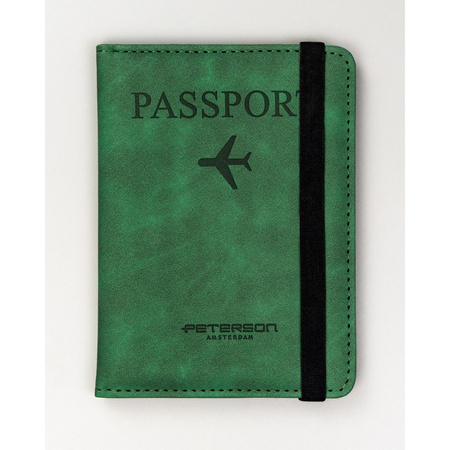 Grünes Dokumenten- oder Reisepassetui aus Öko-Leder – Peterson