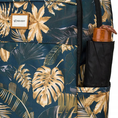 Klassischer Damen Rucksack aus Polyester mit Blumenmuster – Rovicky