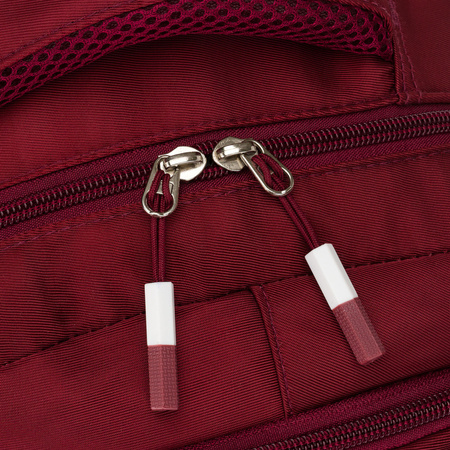 Bordeauxfarbener Schulrucksack aus Polyester mit seitlichen Kompressionsriemen – Peterson