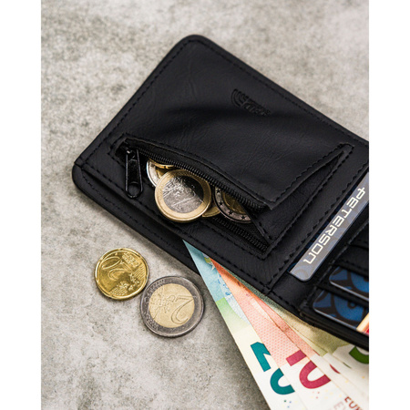 Grün-schwarze Herren Geldbörse aus Öko-Leder mit RFID-Schutz – Peterson