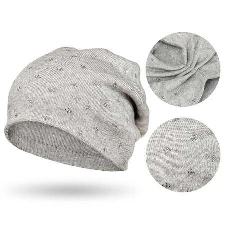 Modische Damen Beanie Mütze in Grau – Peterson