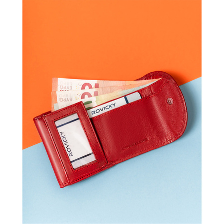Kleine Damen Münzbörse aus rotem Leder – Rovicky