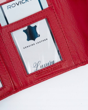 Elegante, kleine Damen-Geldbörse mit Druckknopf aus Leder – Rovicky