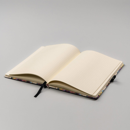 Notizbuch A5 mit Blumenmuster, punktiert und mit Gummiband – Peterson