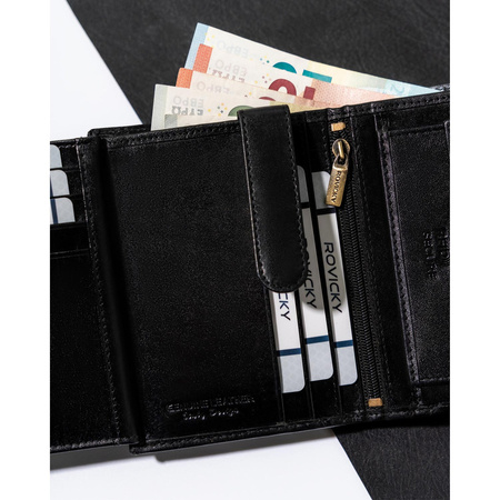 Herren Geldbörse aus Leder für Dokumente mit RFID – Rovicky