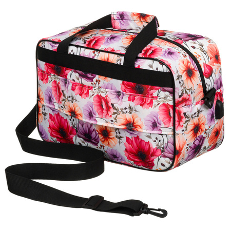 Mehrfarbige Reisetasche aus strapazierfähigem Polyester mit USB-Anschluss und Pflanzenmuster – Rovicky