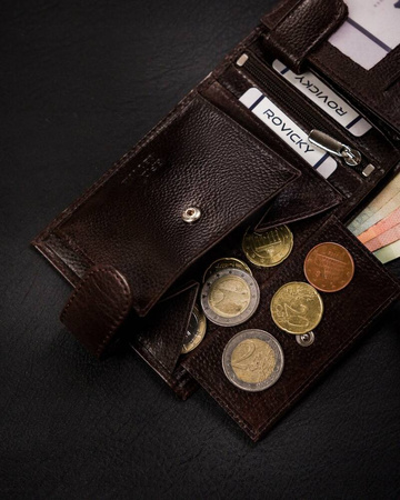 Große Herren Geldbörse aus Leder mit Druckknopfverschluss – Rovicky