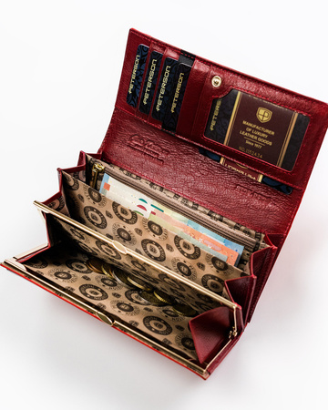 Große Damen Geldbörse aus Lackleder mit Animal-Print – Peterson