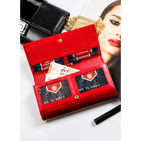 Große rote Damen Geldbörse mit RFID-Schutz – Peterson