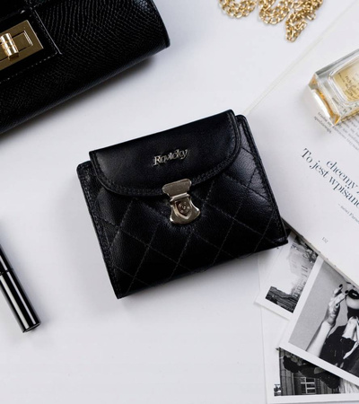 Mittelgroße Damen Geldbörse aus Leder mit Druckknopf – 4U Cavaldi