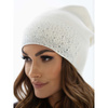 Weiße Damen Mütze mit Kristallen – Peterson