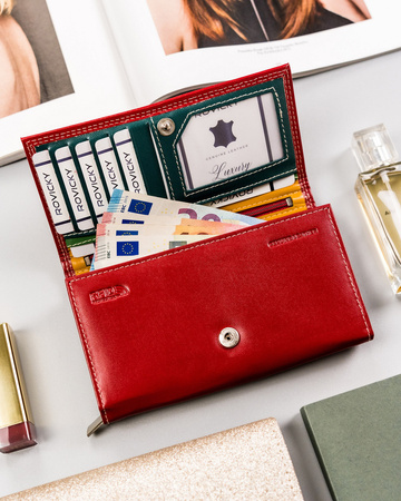 Große Damen Geldbörse aus Leder mit RFID-Schutz – Rovicky