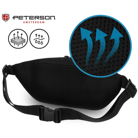 Sportliche Polyester-Bauchtasche in Schwarz - Peterson