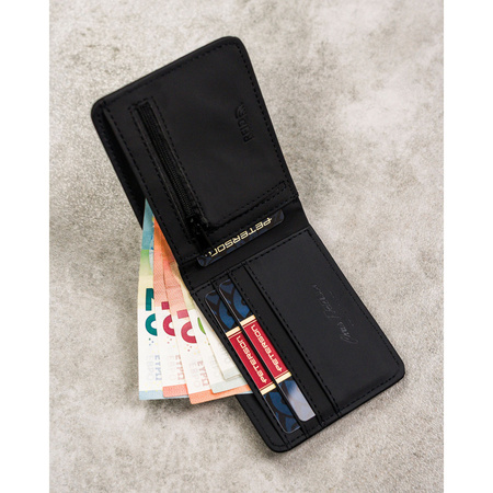 Kleine, schwarze Herren Geldbörse aus Öko-Leder – Peterson