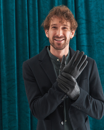 Genähte Herren Handschuhe aus Lammleder mit Bündchen – Rovicky