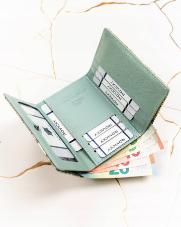 Kleine Damen Geldbörse aus Leder mit Druckknopf und Bügelverschluss – Lorenti