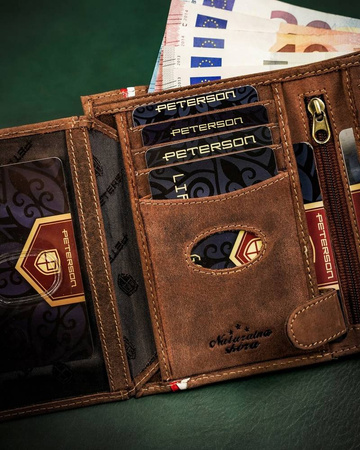 Herren Geldbörse aus Leder mit patriotischem Motiv – Peterson
