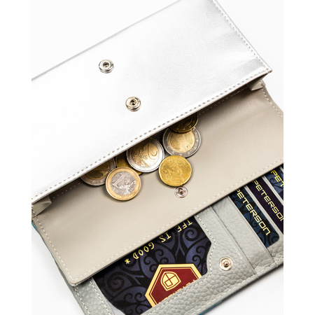 Mehrfarbige, horizontale Damen Geldbörse mit Druckknopf – Peterson