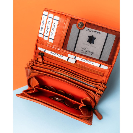 Leder Damen Geldbörse mit 3D-Struktur und RFID-Funktion – Rovicky