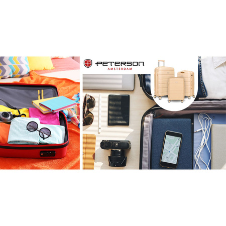 Kofferset in Beige aus Polypropylen mit ausziehbaren Griffen - Peterson