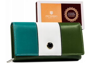 Damen Geldbörse aus Leder mit Druckknopf – Peterson