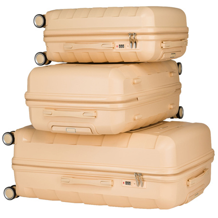 Kofferset in Beige aus Polypropylen mit ausziehbaren Griffen - Peterson