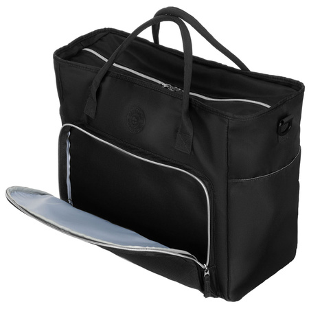 Schwarze, praktische Reisetasche aus Polyester mit einem Koffergriff – Peterson