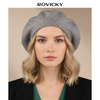 Warmer, grauer Damen-Beret aus Acryl – Rovicky