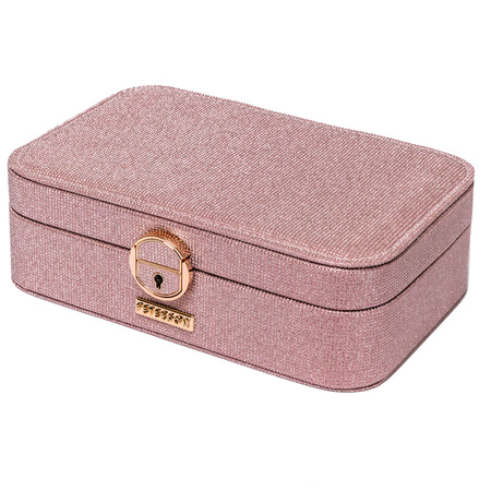Geräumige, elegante Schatulle in Rosa mit Schlüsselverschluss – Peterson