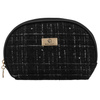 Schwarze Damen-Kosmetiktasche mit Karomuster aus synthetischem Material, ein Fach – Rovicky