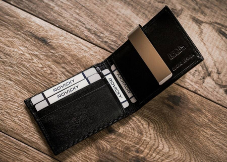 Kleine Herren Geldklammer aus echtem Leder – Rovicky