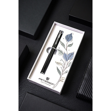 Schwarzer Metallkugelschreiber mit schwarzer Mine – Peterson