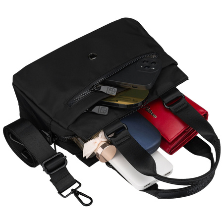 Schwarze, urbane Damenhandtasche aus Polyester, einteilig - Peterson