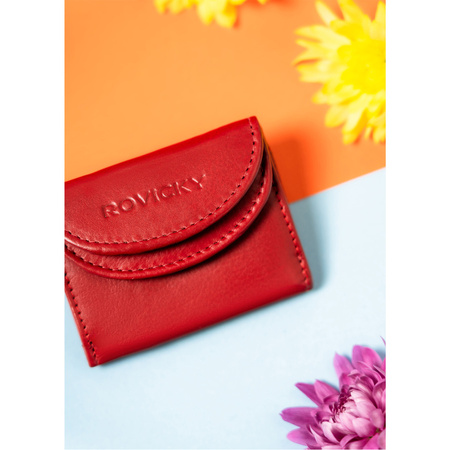 Kleine Damen Münzbörse aus rotem Leder – Rovicky