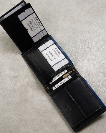 Herren Geldbörse N992-RVT Schwarz+Marine – Rovicky