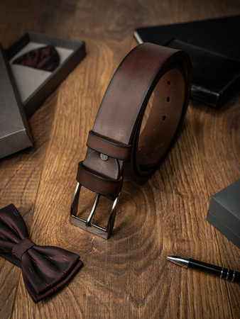 Klassischer Herren Ledergürtel mit Zierlöchern – Rovicky