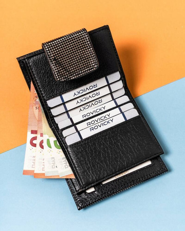 Stilvolle Damen Geldbörse aus Leder mit Druckknopf und Bügelverschluss – Lorenti