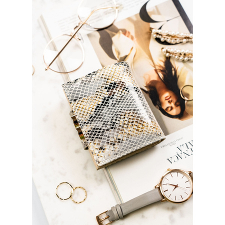 Damen Geldbörse aus echtem Leder mit Druckknopf- und Bügelverschluss – Peterson