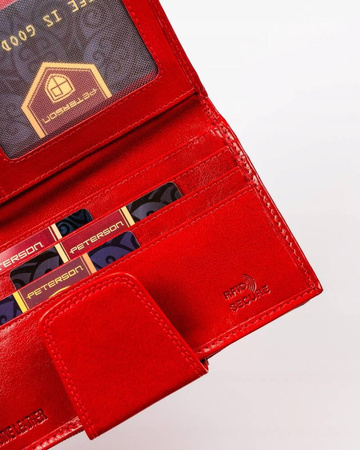 Geräumige Damen Geldbörse aus Leder mit Druckverschluss – Peterson