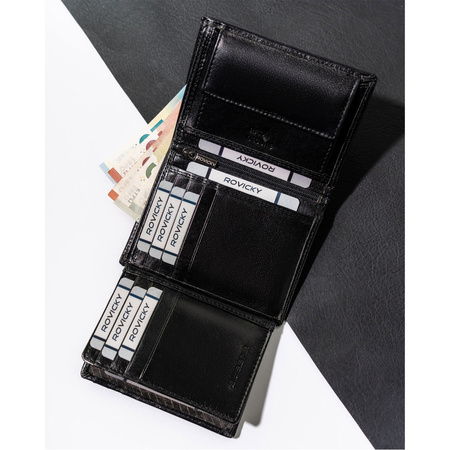 Elegante Herren Geldbörse für Karten mit RFID-Schutz – Rovicky