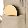 Eleganter Damen-Rucksack mit Seitentaschen aus Öko-Leder in Beige – Rovicky