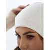 Weiße Damen Mütze mit Kristallen für den Winter – Peterson