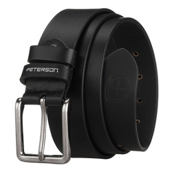Herren-Gürtel aus Naturleder in Schwarz mit traditioneller Schnalle - Peterson