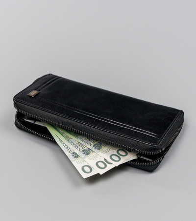 Große Damen Geldbörse in Federmäppchen-Form mit Reißverschluss – Rovicky