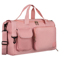 Rosa Wochenendtasche aus Polyester mit Außentaschen – Peterson