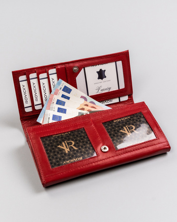 Große Damen Geldbörse aus Leder mit RFID Protect – Rovicky